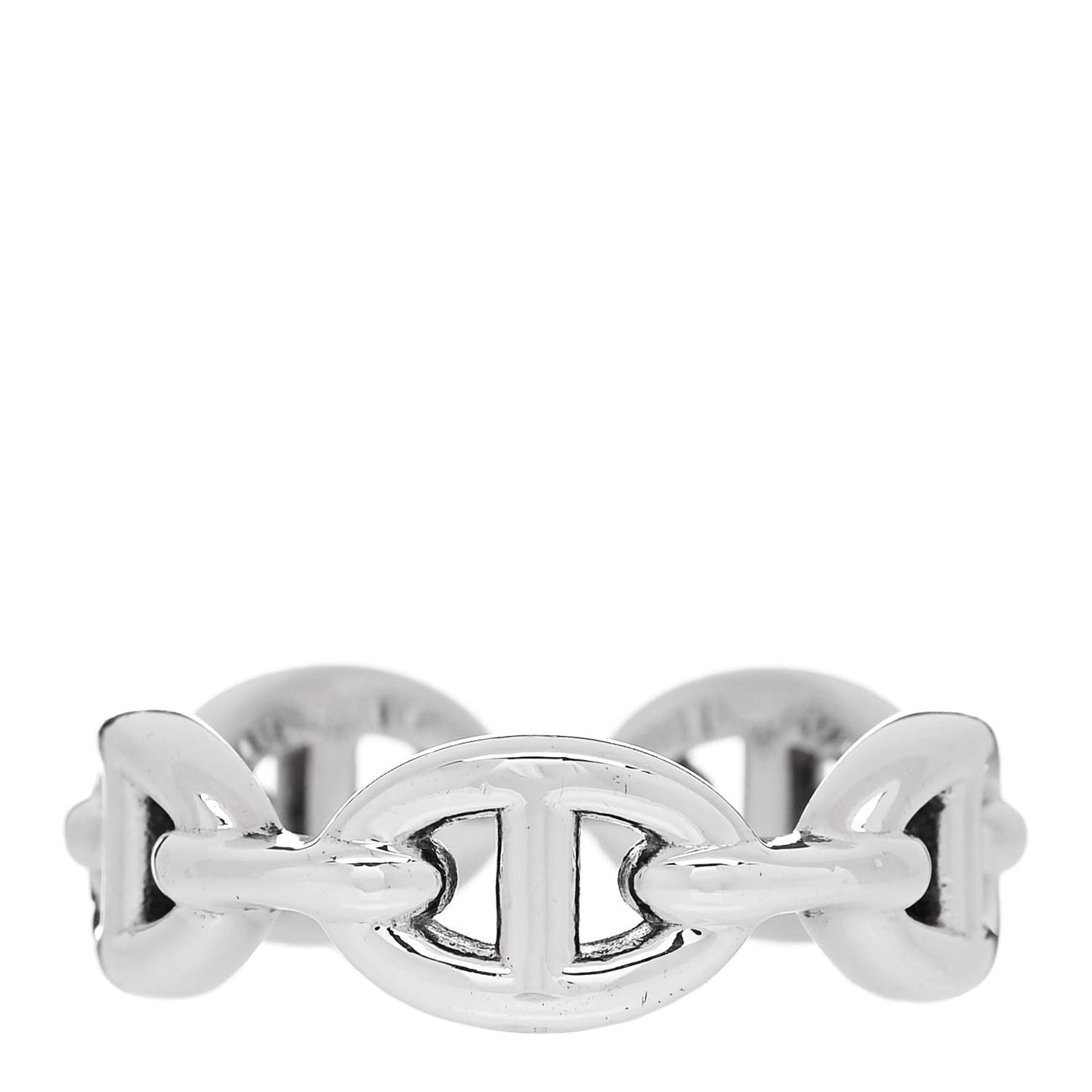 Sterling Silver PM Chaine d'Ancre Enchainee Band Ring 55 7.25