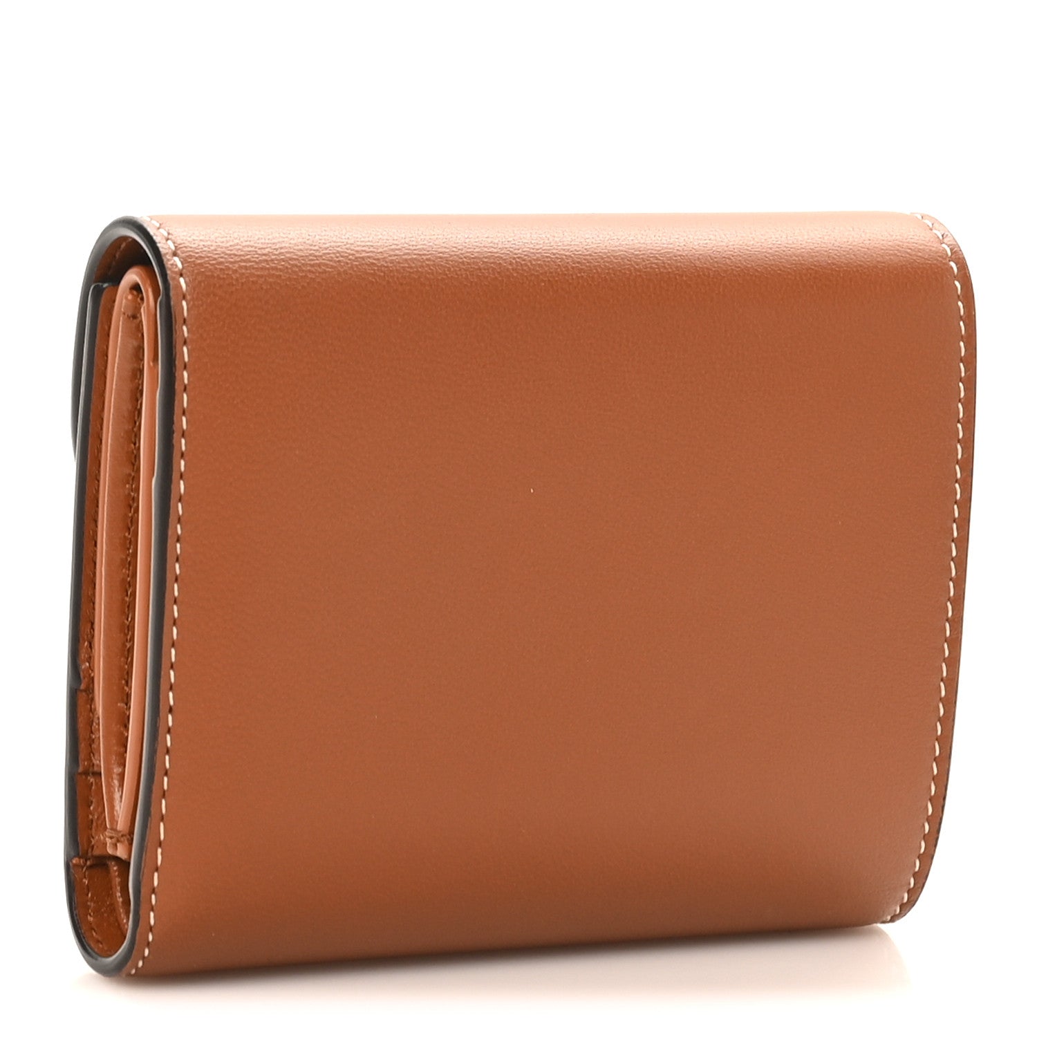 Celine Shiny Smooth Lambskin Small Triomphe Wallet Tan 3 of 9