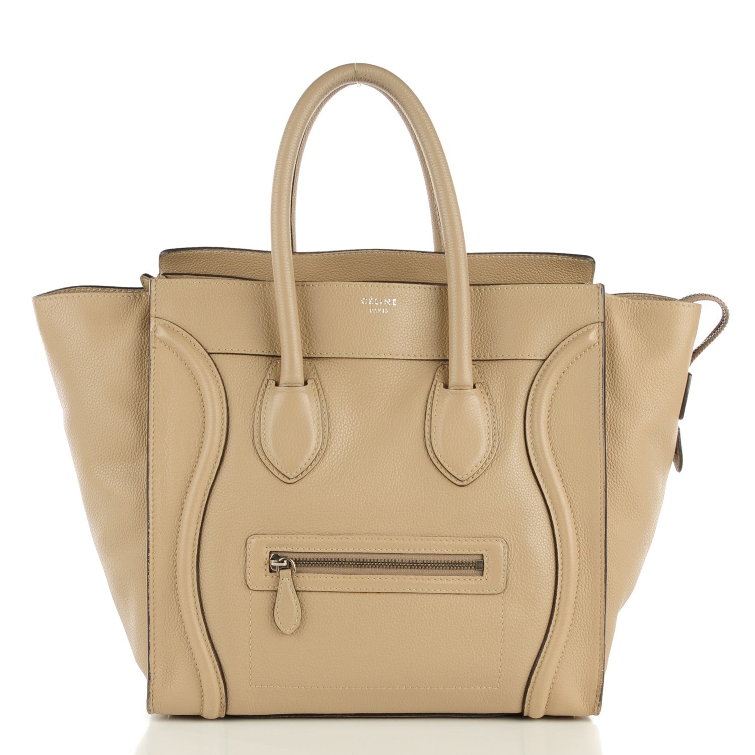 Celine Drummed Calfskin Mini Luggage Dune 1 of 8