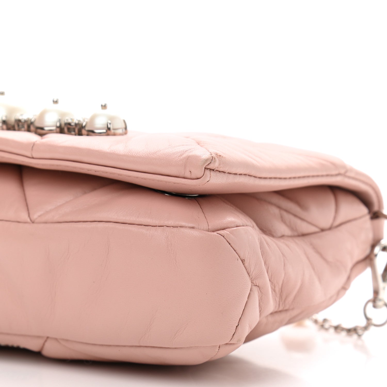 Miu Miu Nappa Patch Pearl Shoulder Bag Orchidea 12 of 12