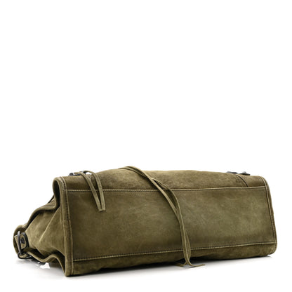 Balenciaga Waxed Suede Calfskin Classic Hardware Medium Le City Khaki 4 of 13