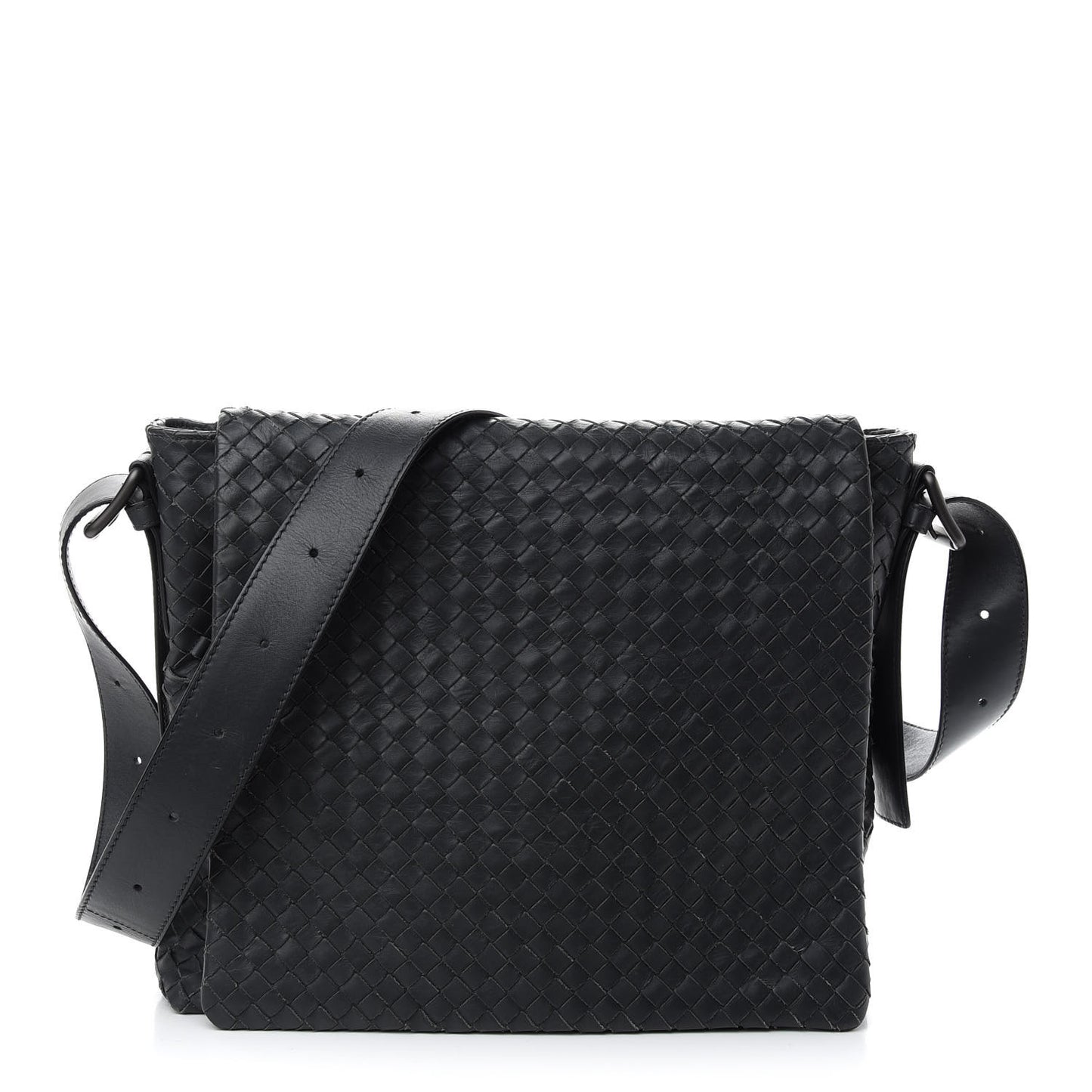 Nappa Intrecciato Messenger Bag Ferro Gray
