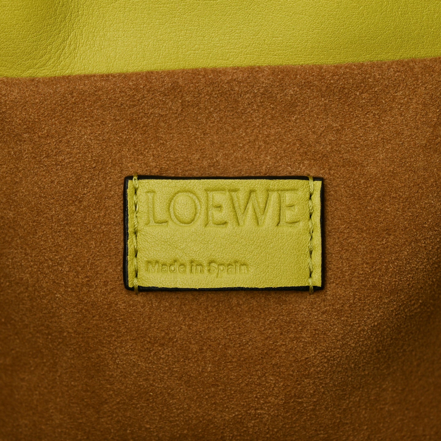 Calfskin Small Flamenco Knot Bag Lime Yellow