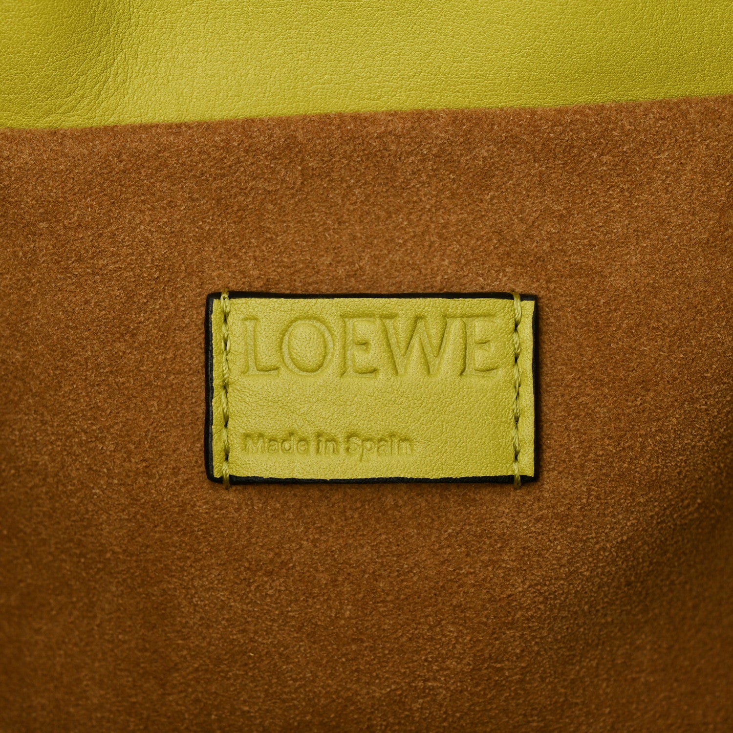 Loewe Calfskin Small Flamenco Knot Bag Lime Yellow 7 of 10