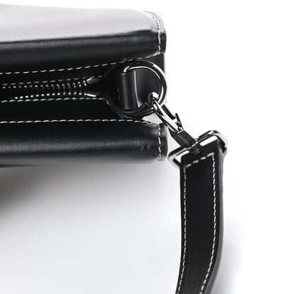 Burberry Canvas Calfskin Foldover Pocket Bag Black 13 of 14