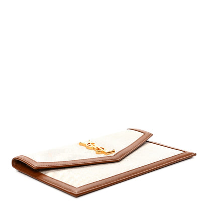 Saint Laurent Canvas Uptown Pouch Natural Beige Brick 3 of 4