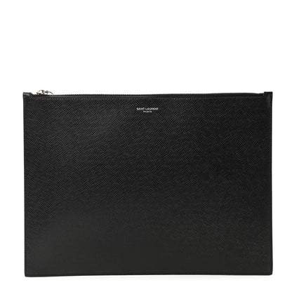 Saint Laurent Grain De Poudre Zipped Tablet Holder Black 1 of 7