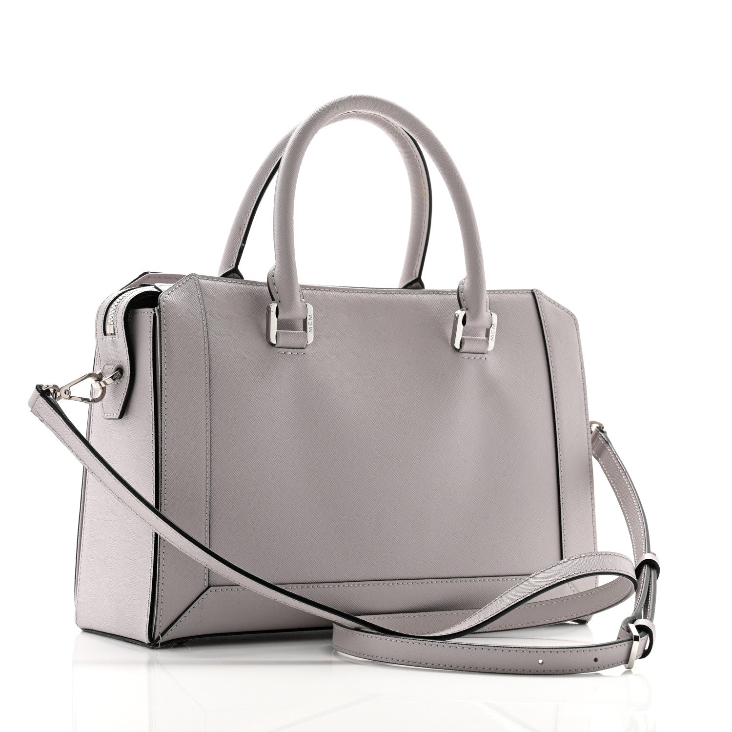MCM Saffiano Medium Nuovo Tote Gull Gray 3 of 14