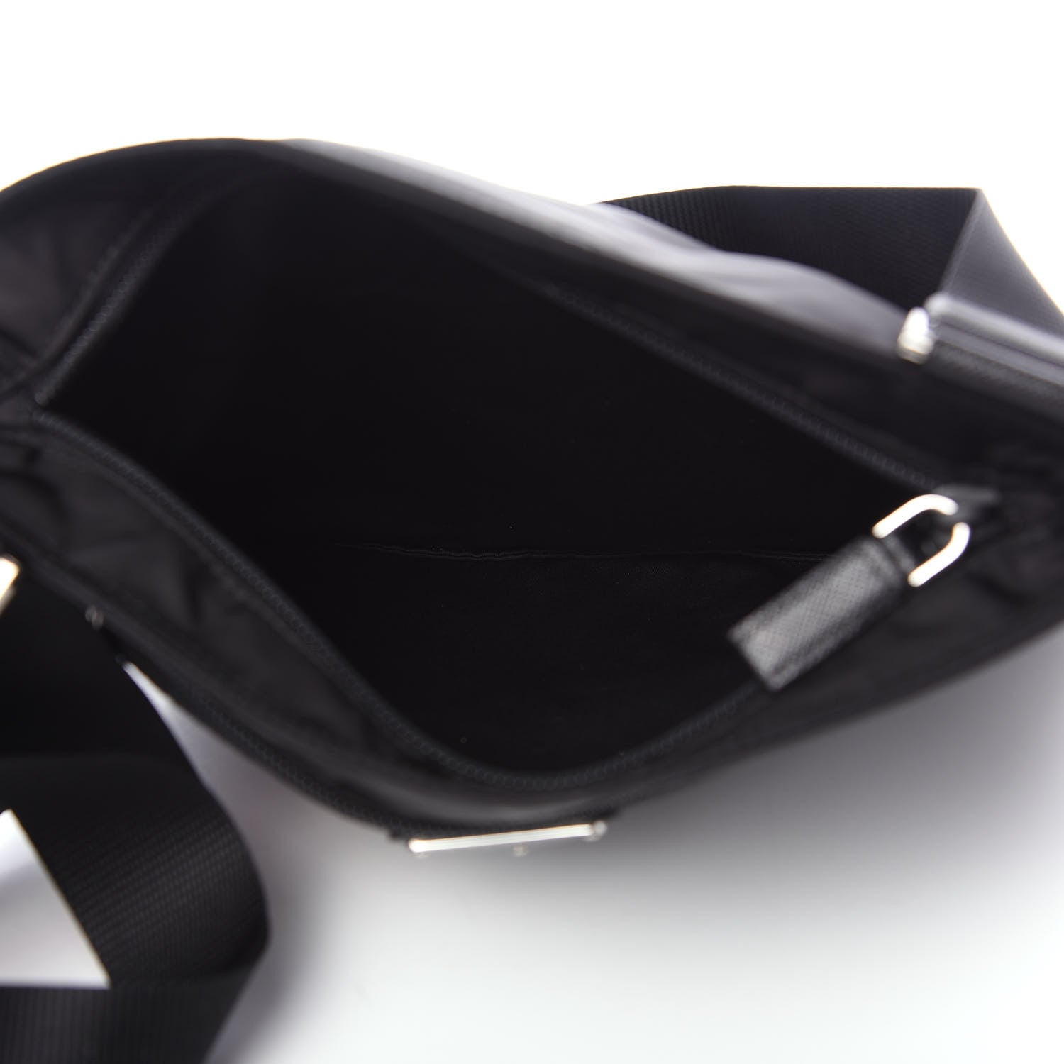 Prada Nylon Vela Flat Messenger Bag Black 4 of 7