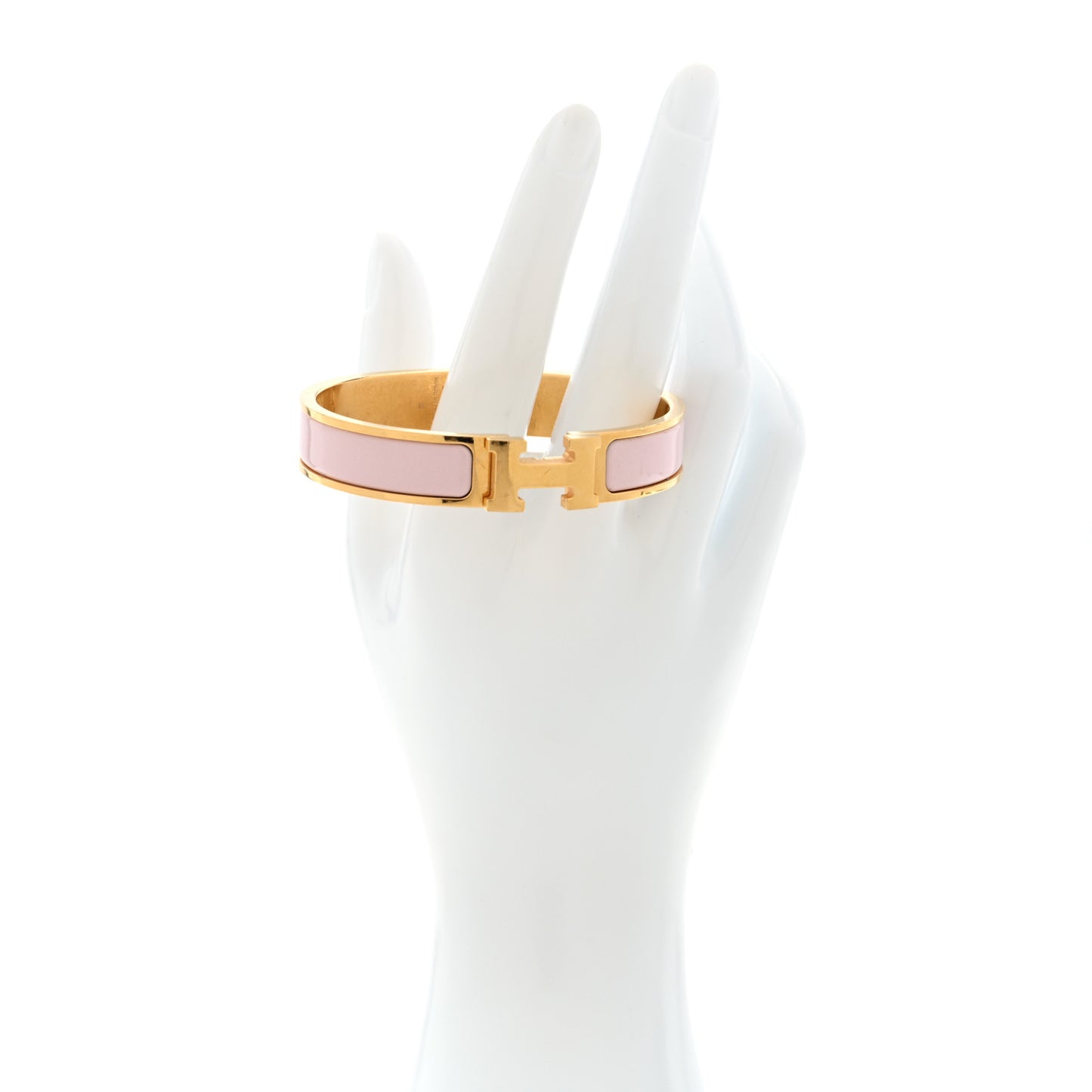 Enamel Narrow Clic Clac H Bracelet PM Rose Dragee