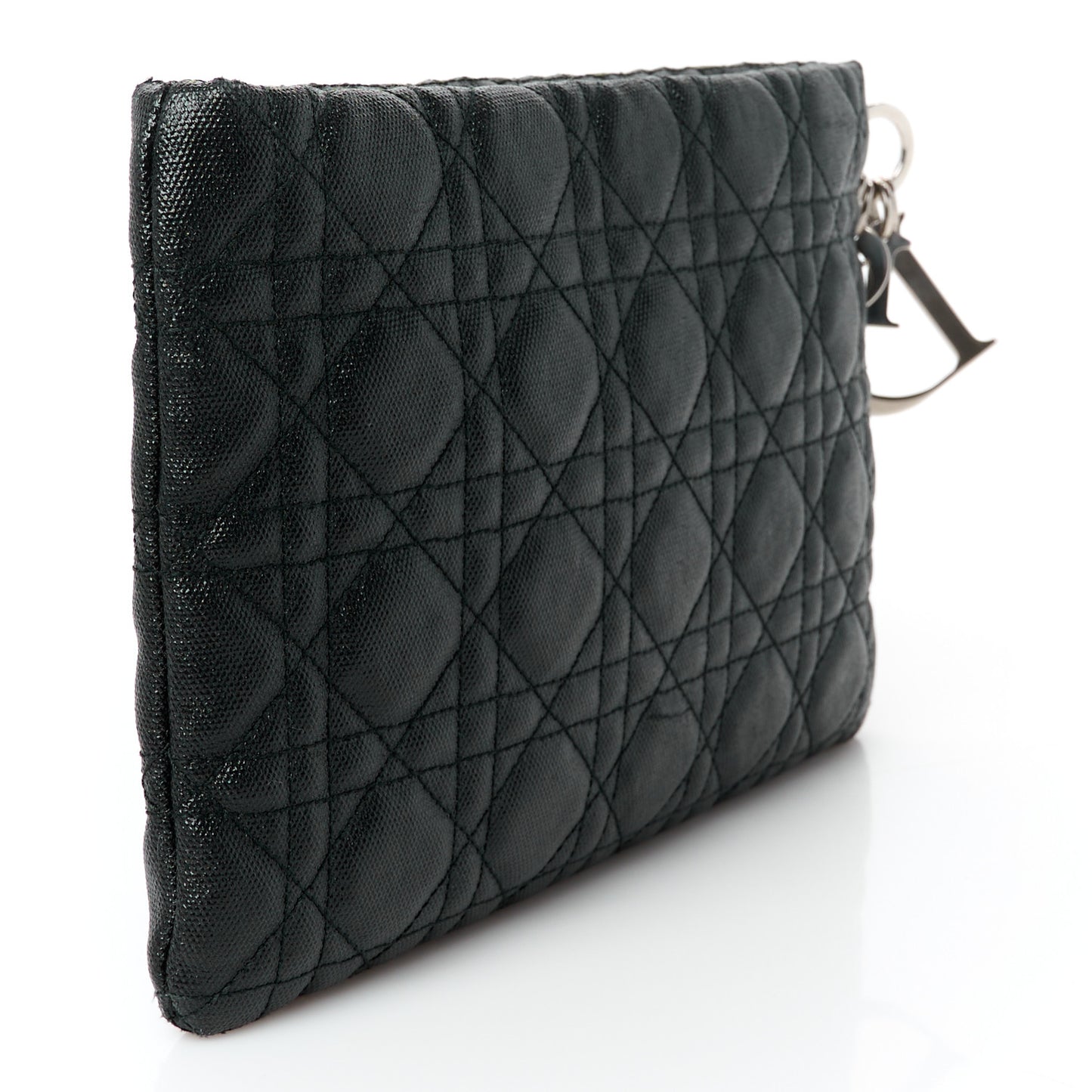 Coated Canvas Cannage Panarea Pouch Black