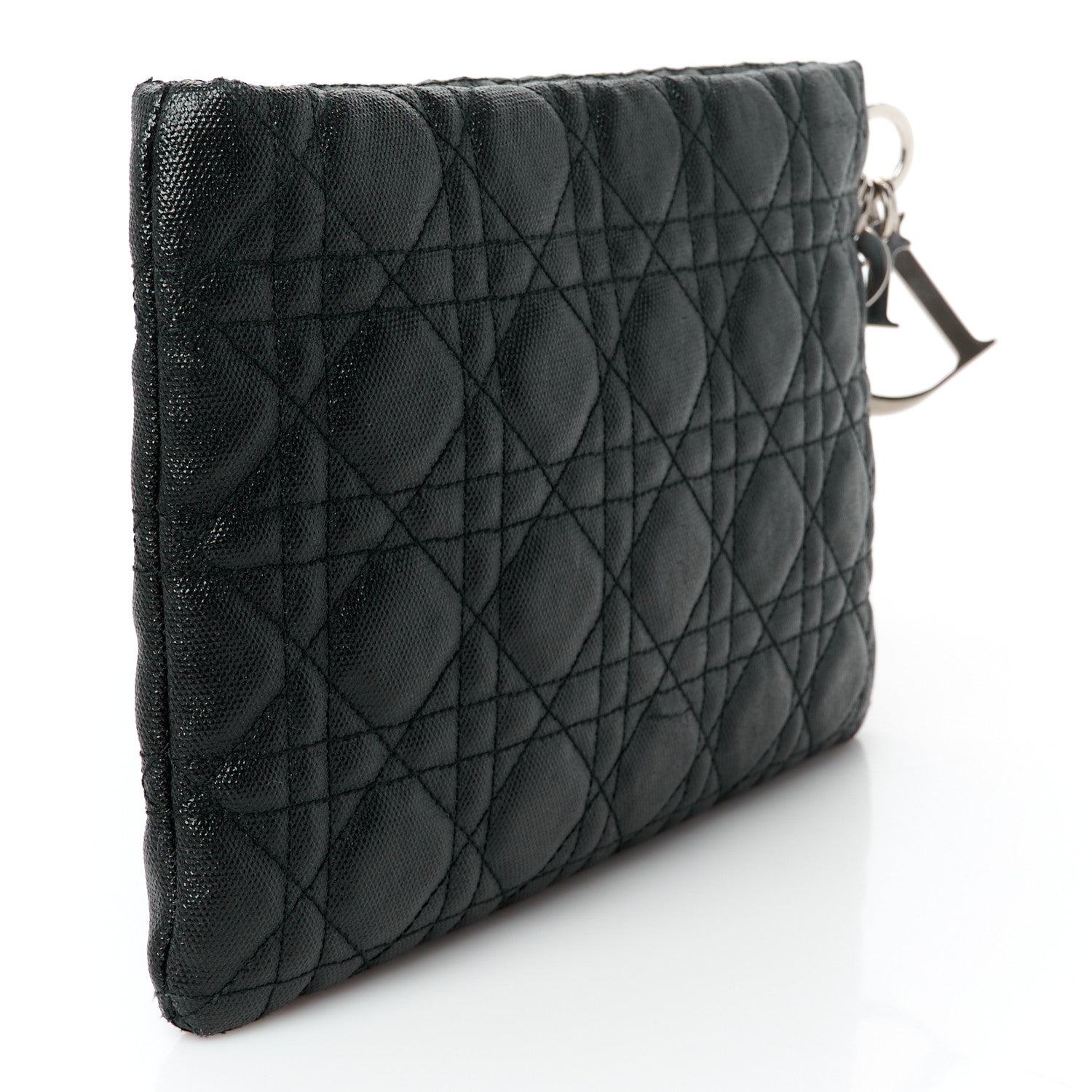 Christian Dior Coated Canvas Cannage Panarea Pouch Black 3 of 8