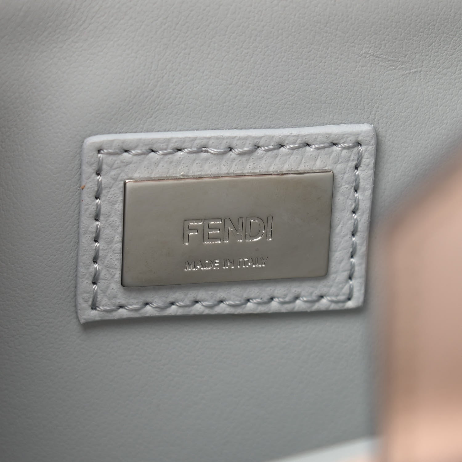 Fendi Vitello Cruise Monster Studded Petite 2Jours Tote Grigio Perla Amido Multicolor 6 of 9