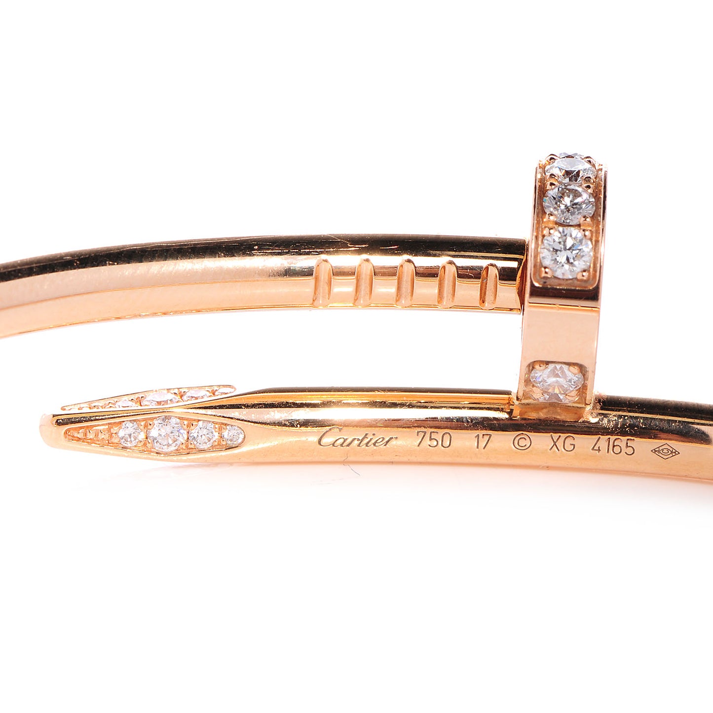 18K Pink Gold Diamond Juste Un Clou Bracelet 17