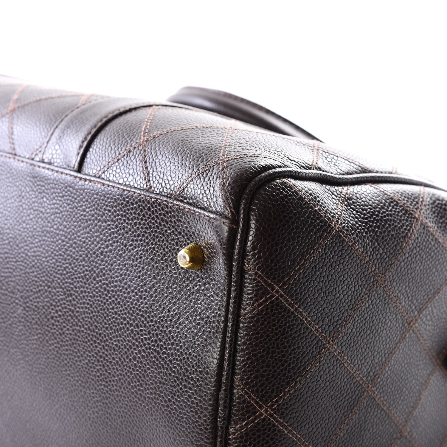 Chanel Caviar Stitched Boston Brown 8 of 11