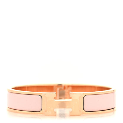 Hermes Enamel Narrow Clic Clac H Bracelet PM Rose Candeur 1 of 5