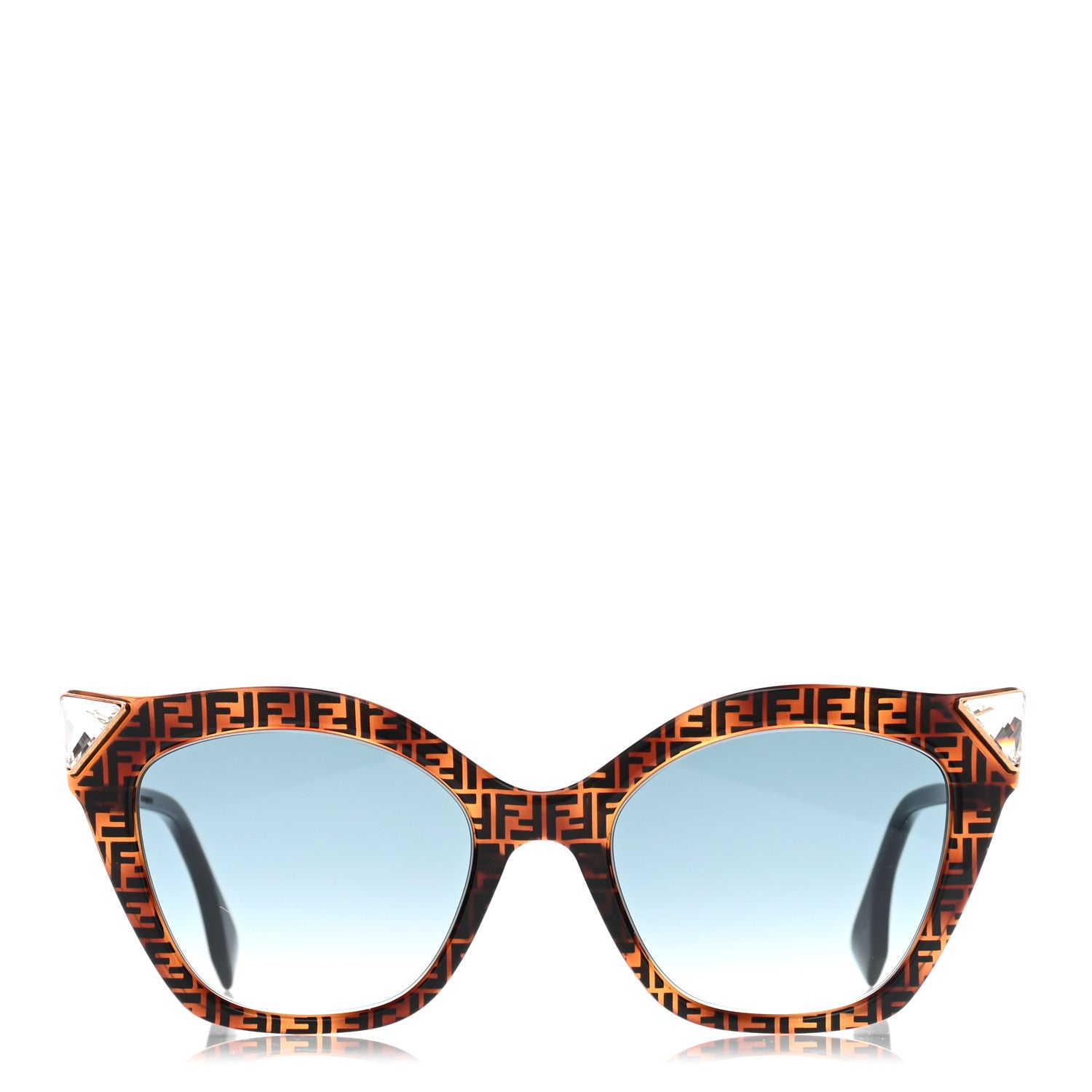 Fendi Acetate Metal FF Cat Eye Iridia Sunglasses FF 0357/S Havana 2 of 6