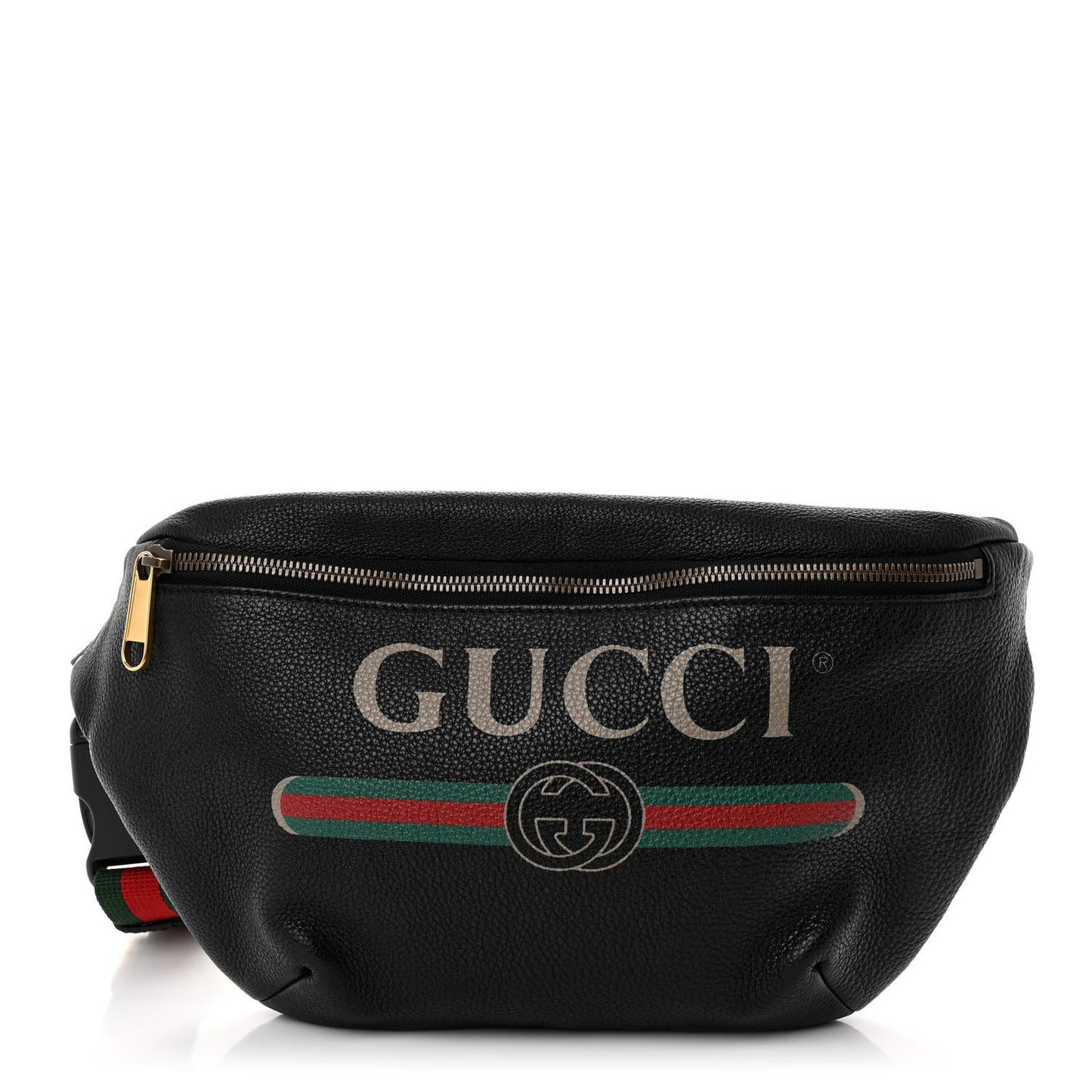 Grained Calfskin Logo Belt Bag Black