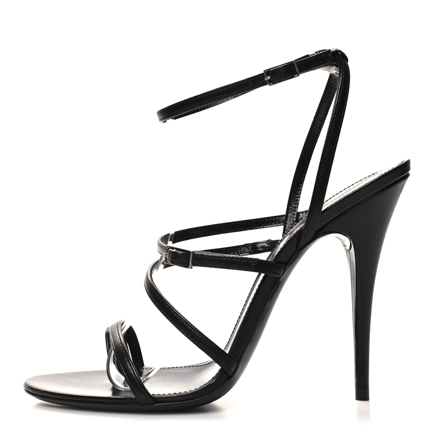 Calfskin New Belfagor Sexy 110mm Ankle Strap Sandals 39 Black
