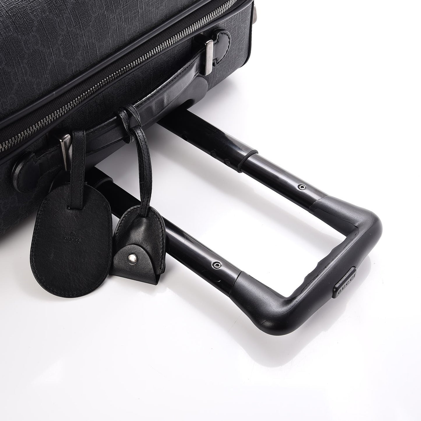 GG Supreme Monogram Four Wheel Carry On Suitcase Black Grey
