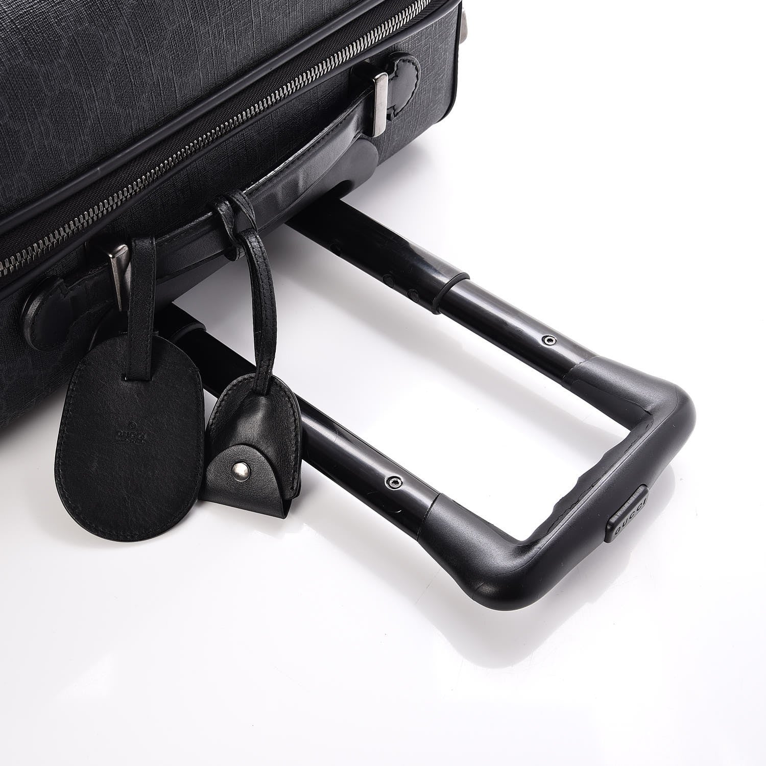 Gucci GG Supreme Monogram Four Wheel Carry On Suitcase Black Grey 8 of 11