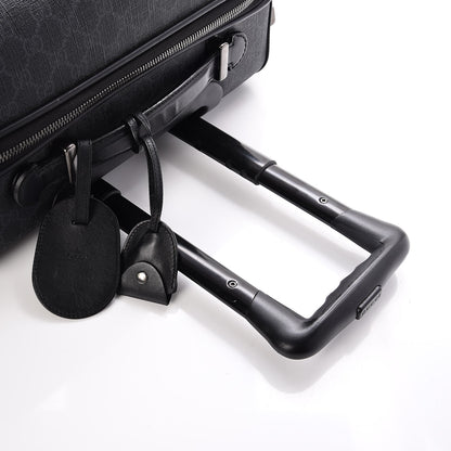 Gucci GG Supreme Monogram Four Wheel Carry On Suitcase Black Grey 8 of 11