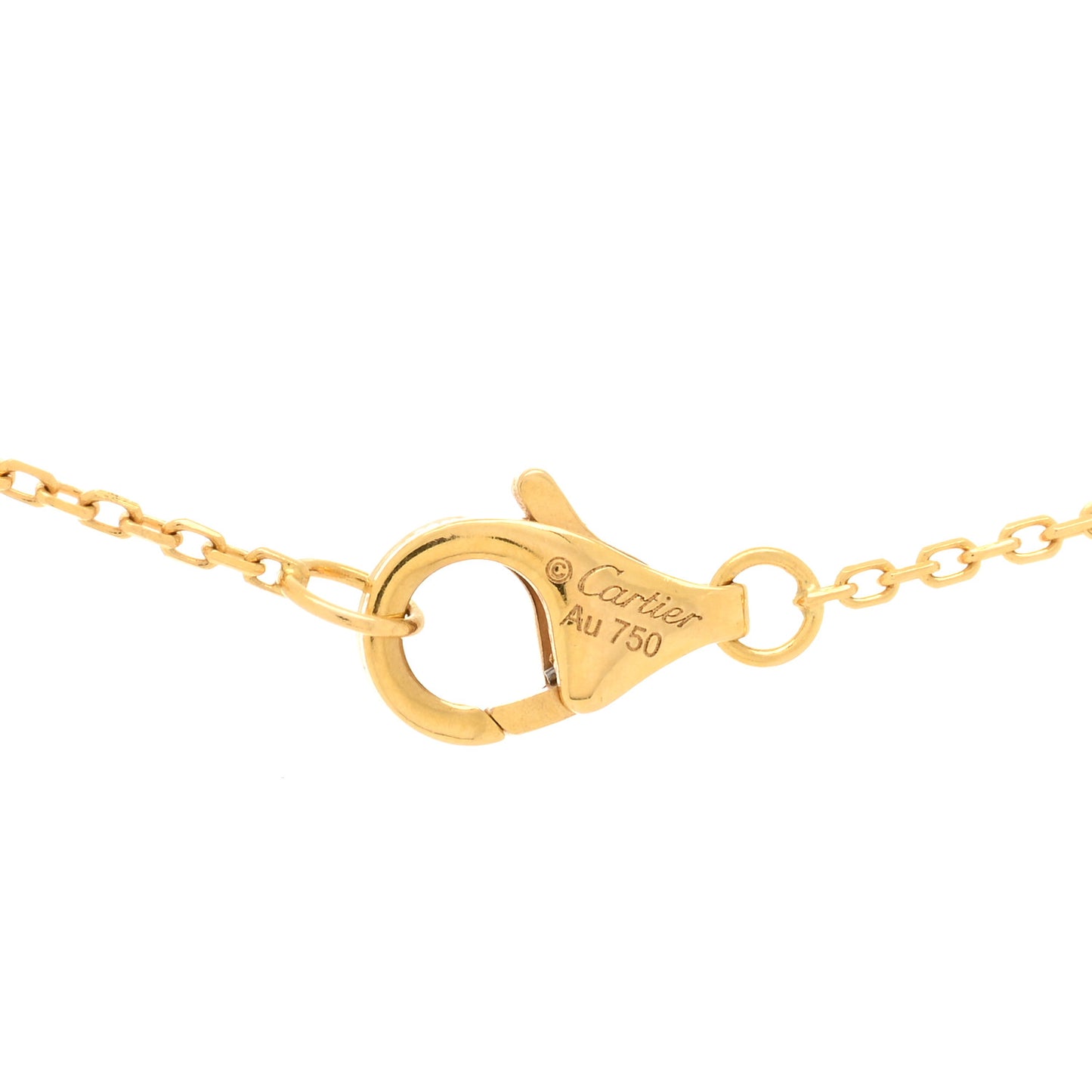 18K Yellow Gold Diamond Mother of Pearl XS Amulette de Cartier Pendant Necklace