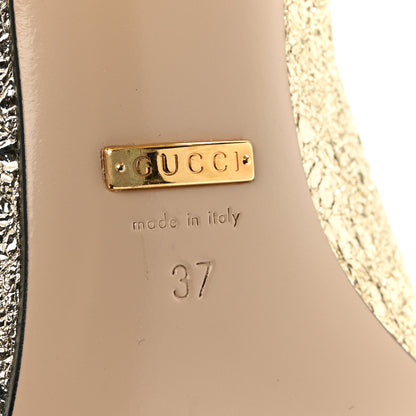 Gucci Galassia GG Marmont Fringe 50mm Loafer Pumps 37 Platino 8 of 9