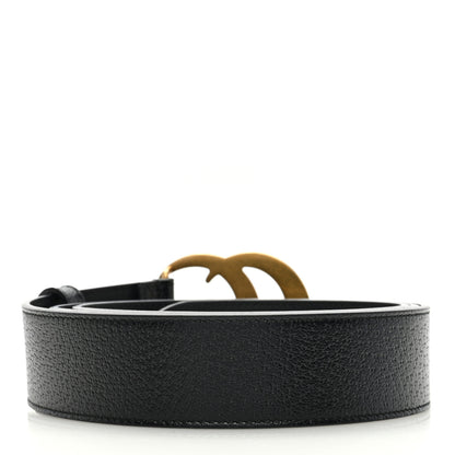 Gucci Textured Dollar Calfskin Nickel Double G 40mm Belt 120 48 Black 2 of 4