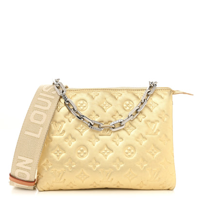Louis Vuitton Lambskin Embossed Monogram Coussin PM Gold 1 of 11