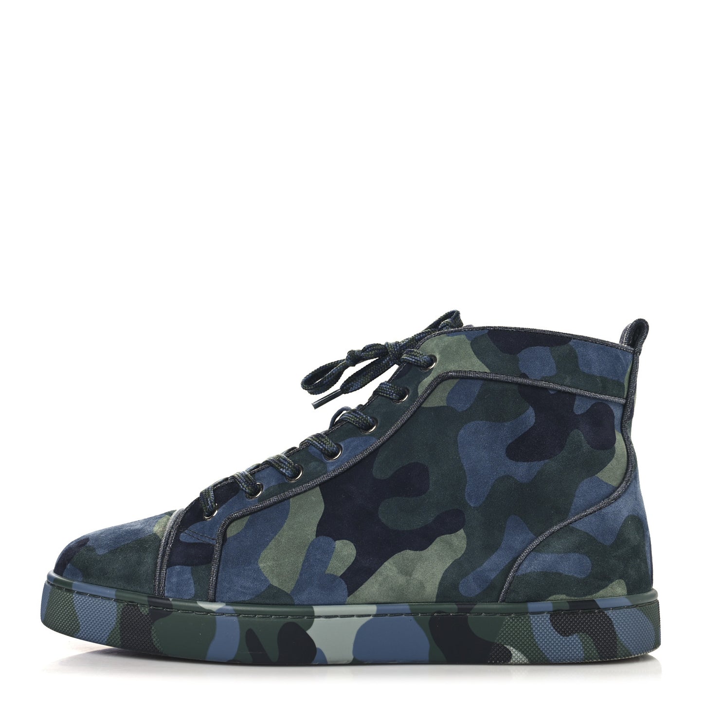 Veau Velours Camouflage Louis Orlato High Top Sneakers 43 Multi