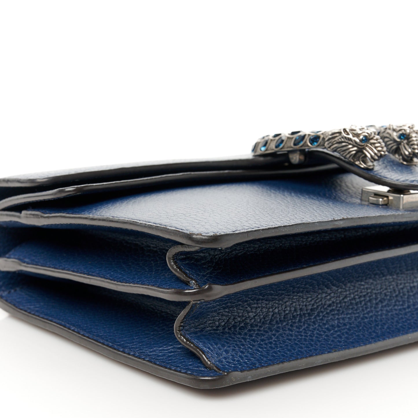 Pebbled Calfskin Small Dionysus Shoulder Bag Blue Agata