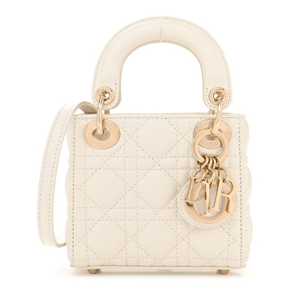 Christian Dior Lambskin Cannage Micro Lady Dior White 1 of 11
