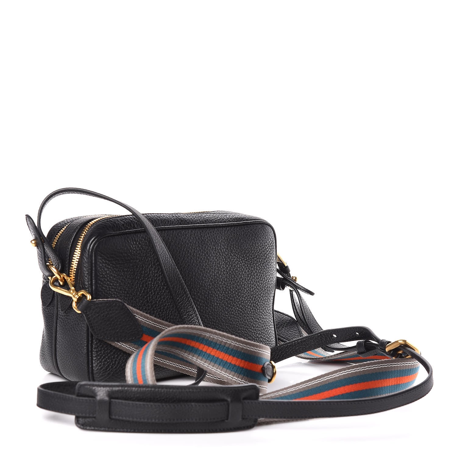Prada Vitello Daino Medium Double Zip Shoulder Bag Black 4 of 17