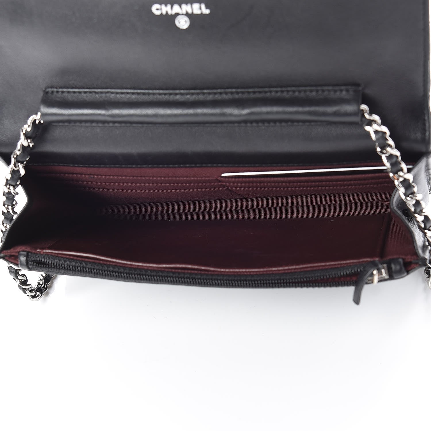Chanel Lambskin Quilted Wallet On Chain WOC Black 5 of 18