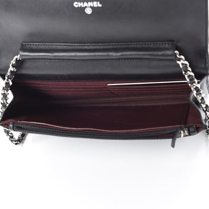 Chanel Lambskin Quilted Wallet On Chain WOC Black 5 of 18