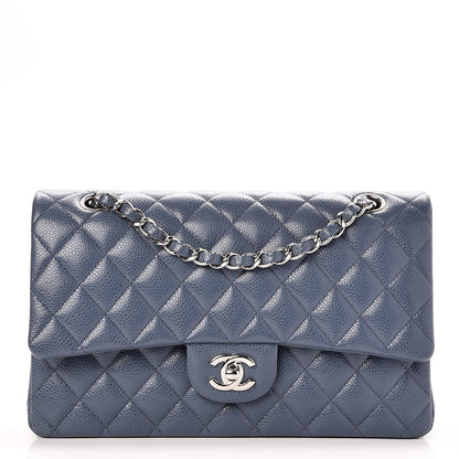 Chanel Caviar Quilted Medium Double Flap Blue 1 of 9