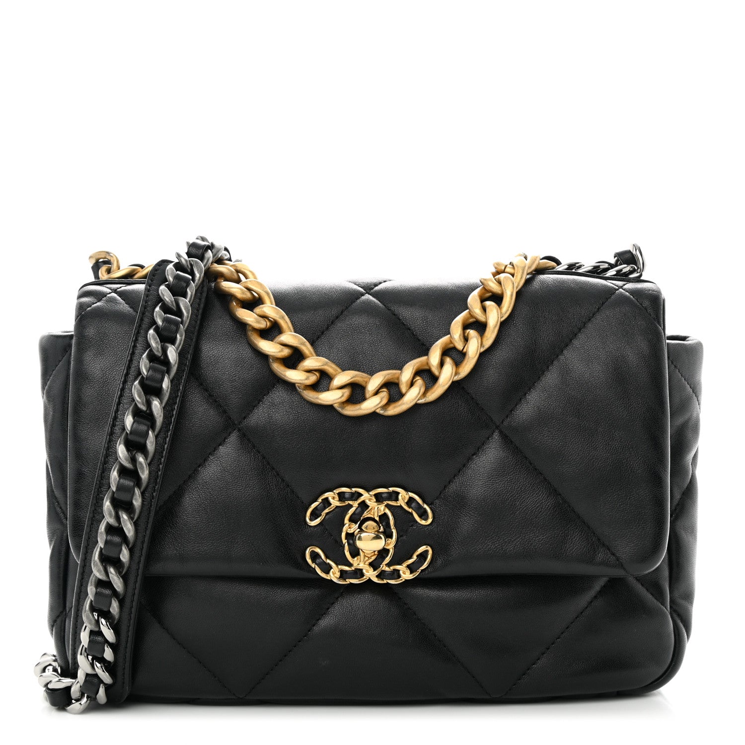 Chanel Lambskin Quilted Medium Chanel 19 Flap Black 1 of 14