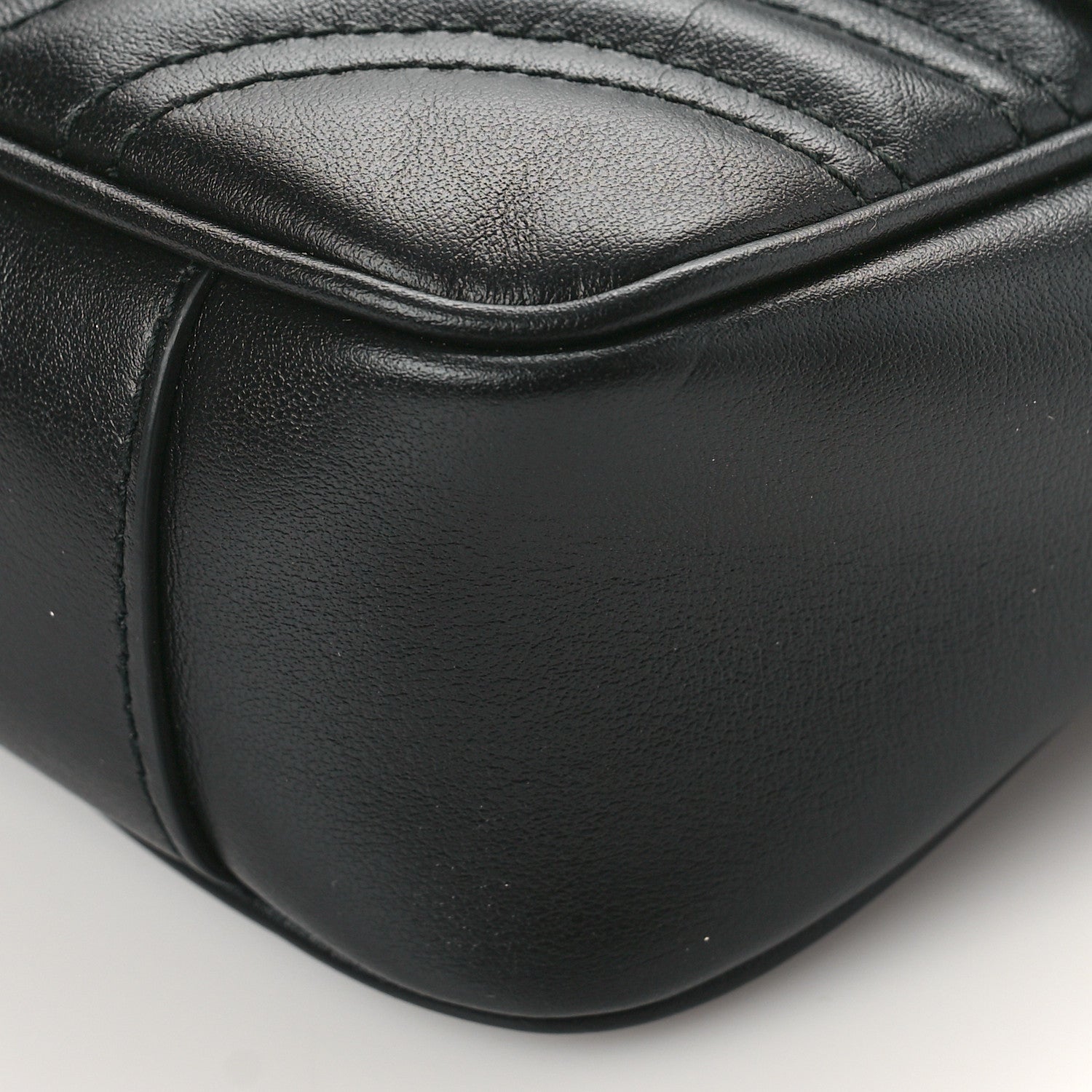 Gucci Calfskin Matelasse Mini GG Marmont Shoulder Bag Black 9 of 9
