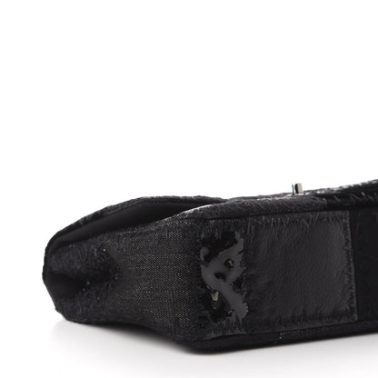 Chanel Tweed Patchwork Jumbo Single Flap Black 9 of 11