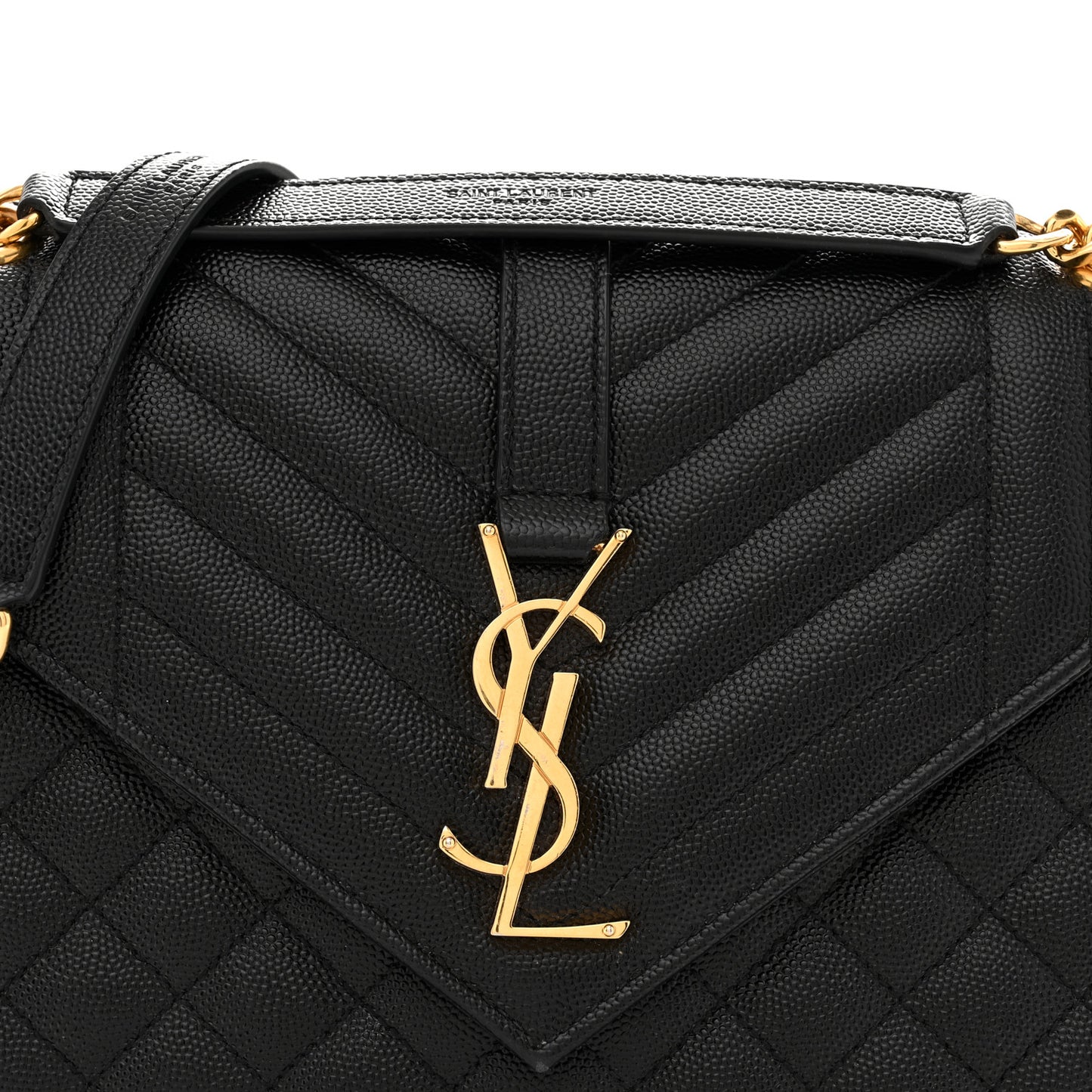 Grain De Poudre Textured Mixed Matelasse Triquilt Medium Monogram Satchel Black