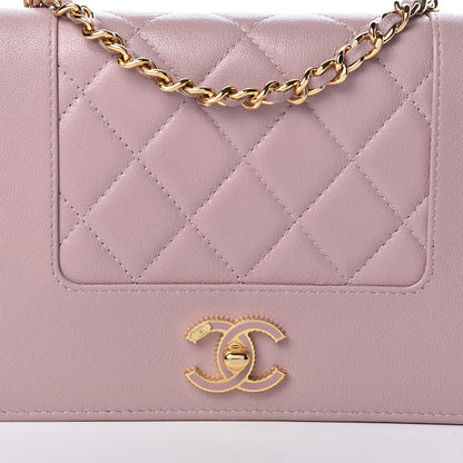Chanel Sheepskin Quilted Mademoiselle Vintage Wallet On Chain WOC Pink 9 of 12