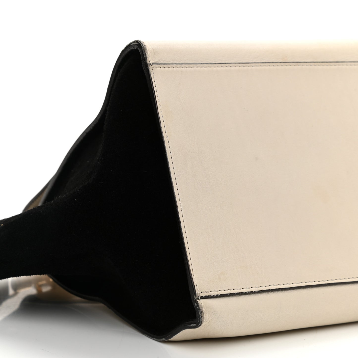 Calfskin Suede Whipsnake Medium Trapeze Black White
