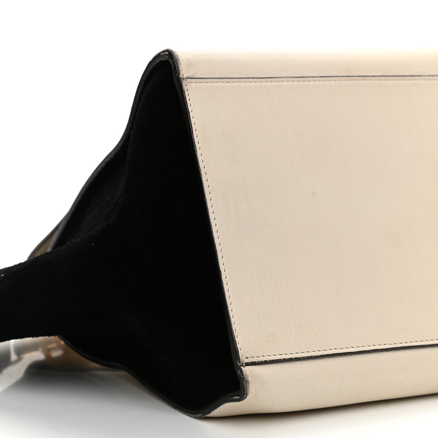 Celine Calfskin Suede Whipsnake Medium Trapeze Black White 7 of 13