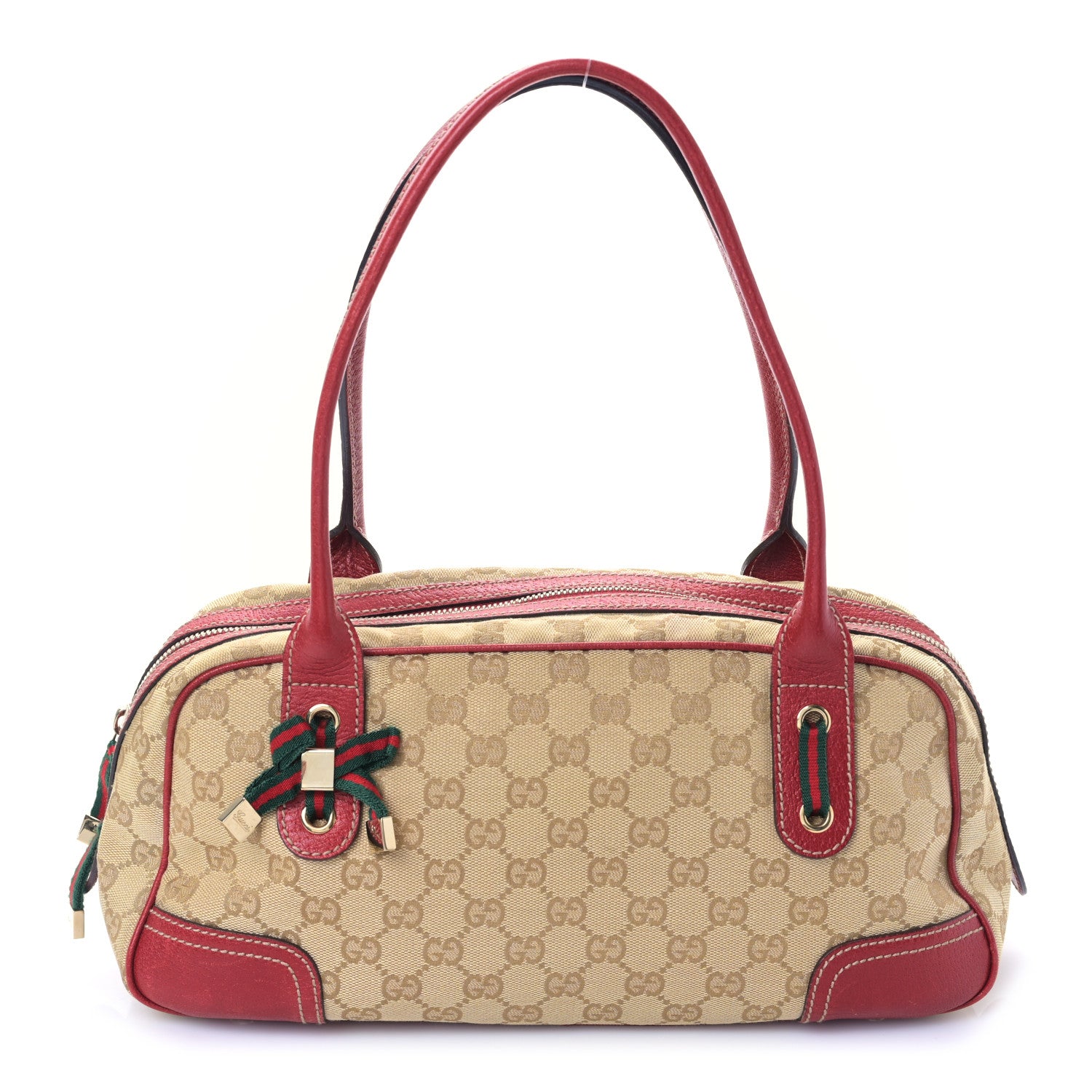 Gucci Monogram Small Princy Satchel Red 1 of 9
