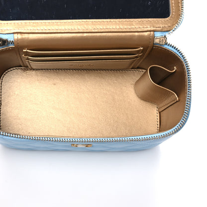 Chanel Lambskin Quilted Pearl Crush Small Vanity Case With Chain Light Blue 5 of 12