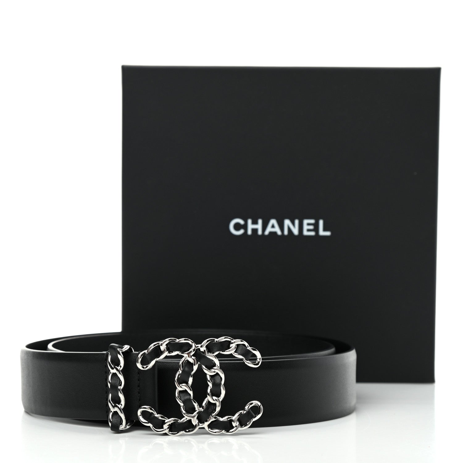 Chanel Calfskin CC Chain Belt 85 34 Black 4 of 4