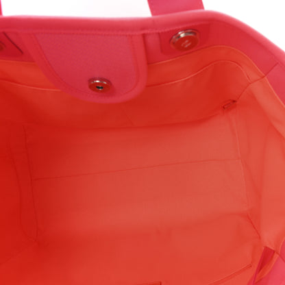 Chanel Mixed Fibers Calfskin Medium Deauville Tote Pink Orange 6 of 12