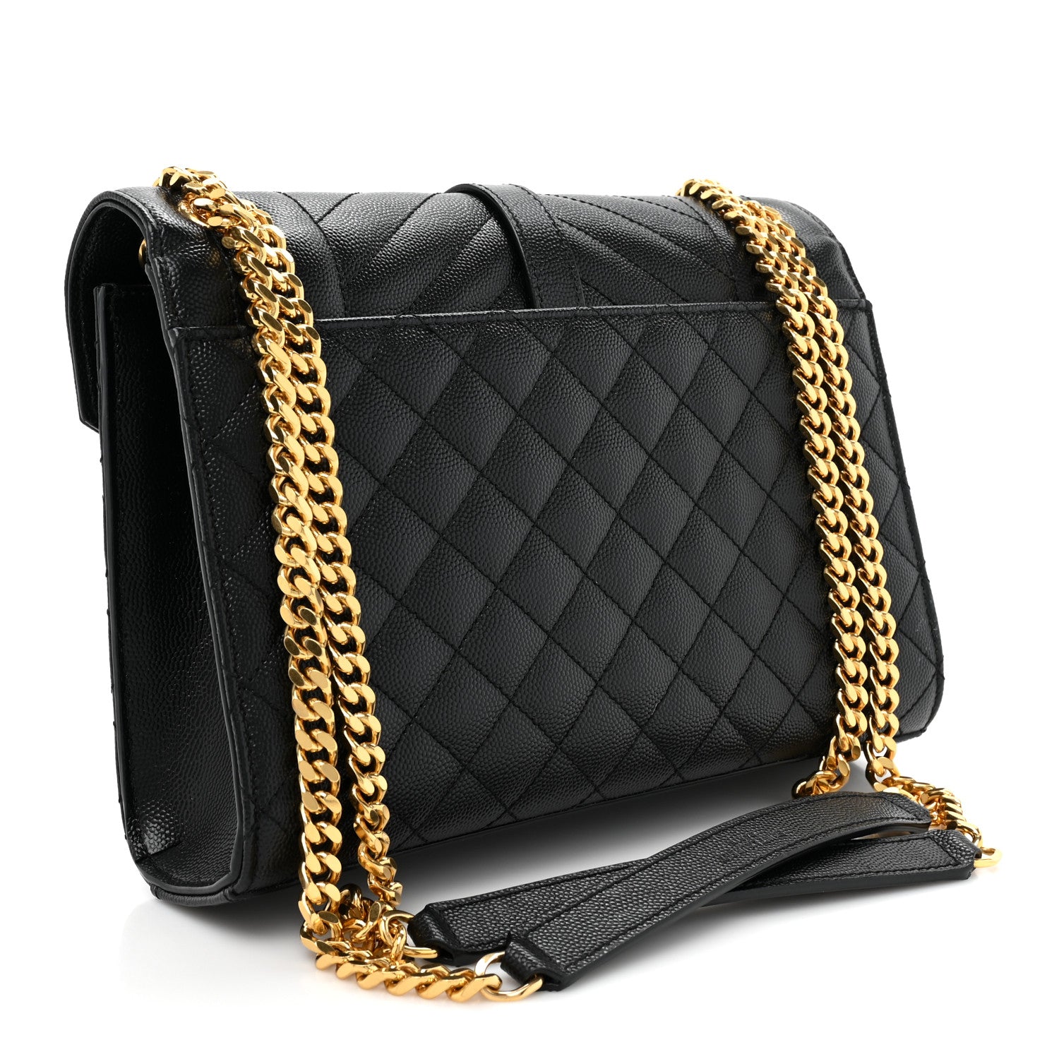 Saint Laurent Grain De Poudre Textured Mixed Matelasse Triquilt Medium Monogram Satchel Black 3 of 9