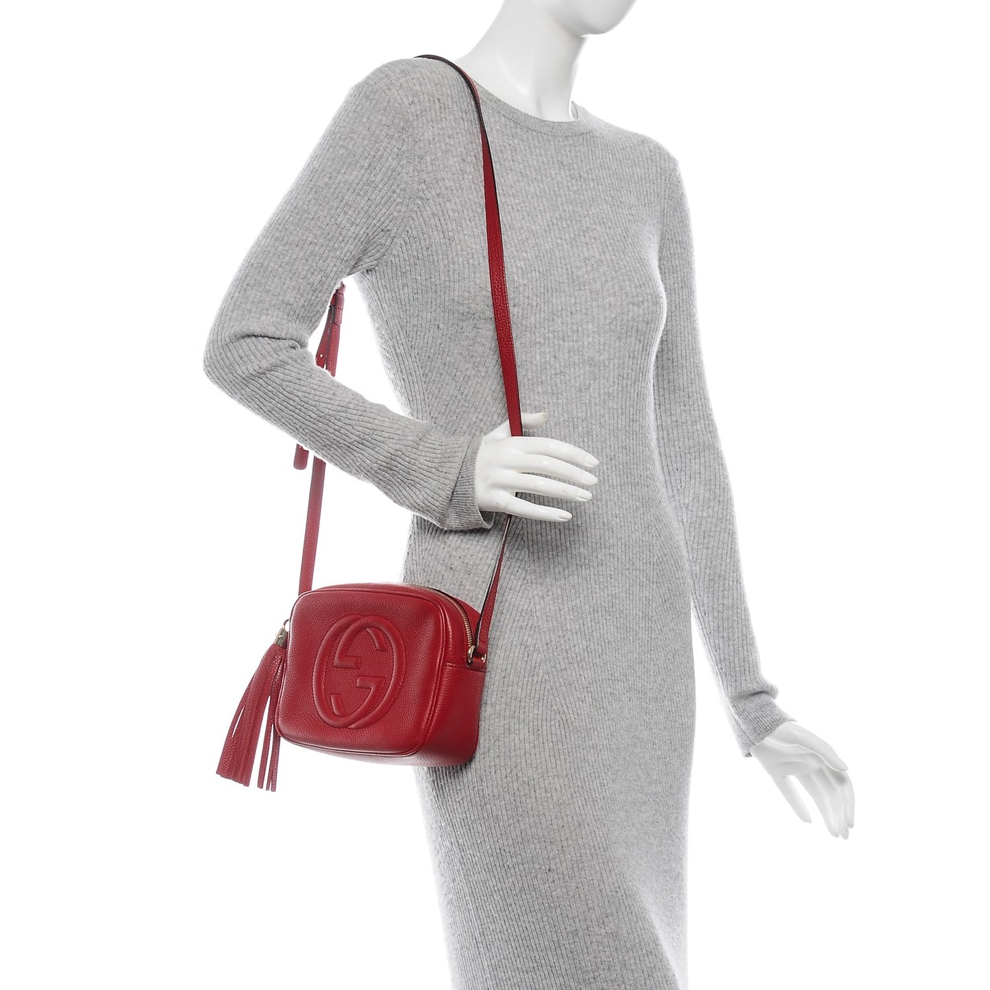 Pebbled Calfskin Small Soho Disco Bag Tabasco Red